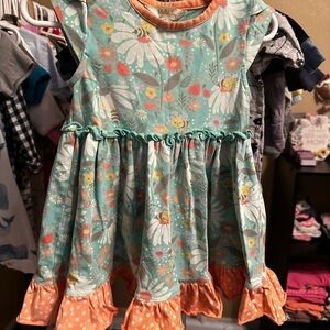 Matilda Jane Floral Dress with Orange and Blue